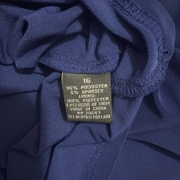 Cobalt Blue A-Line Halter Strap Midi Sequins Dress  16 - Picture 14 of 15